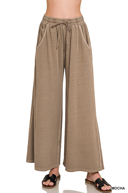 French terry pigment dye & enzyme wash sweatpants