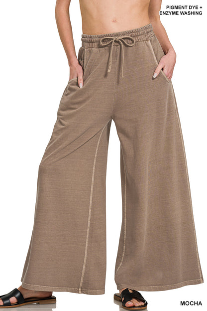 French terry pigment dye & enzyme wash sweatpants