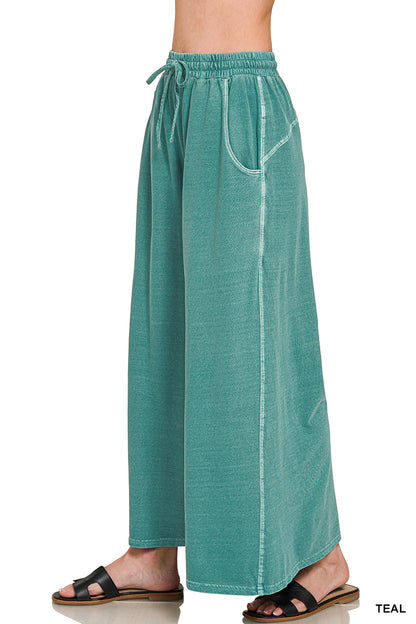 French terry pigment dye & enzyme wash sweatpants