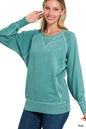 Pigment Dyed French Terry Pullover with Pockets Zenana