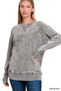 Zenana Halo-Washed French Terry Raglan Pullover