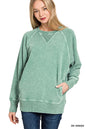 Zenana Halo-Washed French Terry Raglan Pullover