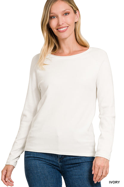 Viscose Round Neck Basic Sweater Zenana