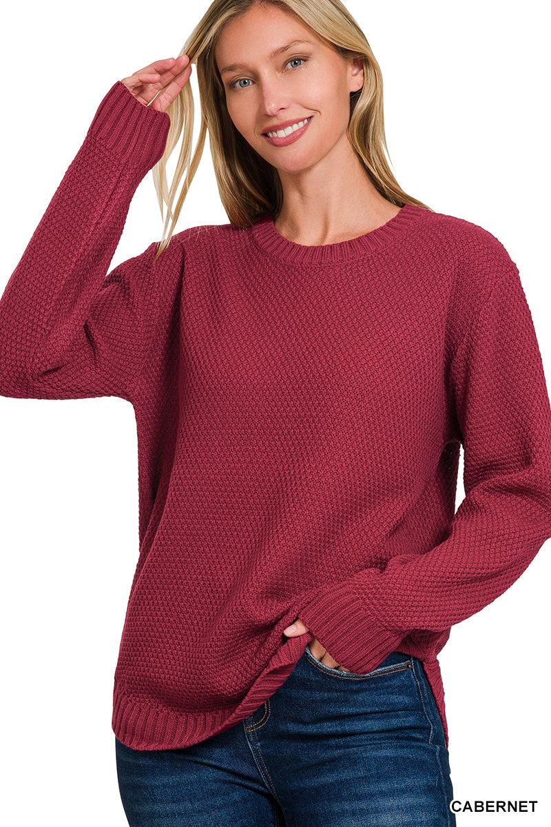 Round Neck Basic Sweater Zenana