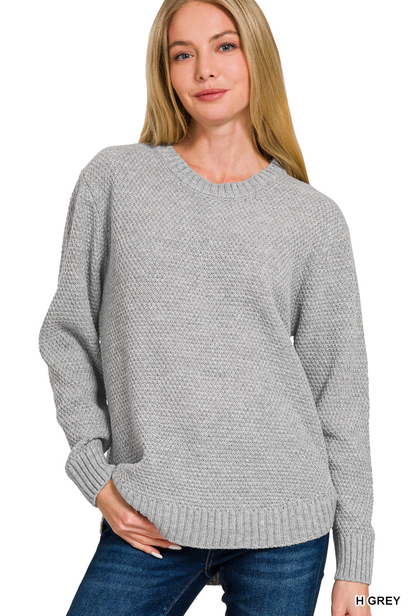 Round Neck Basic Sweater Zenana