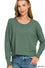Zenana Viscose Front Seam Round-Neck Sweater 2253