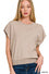 Zenana Round Neck Short Dolman Sleeve Sweater