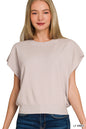Zenana Round Neck Short Dolman Sleeve Sweater