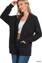 Long Sleeve Popcorn Sweater Cardigan with Pockets Zenana