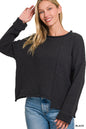 Asymmetric Hem Sweater Zenana