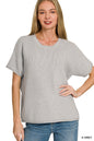 Zenana 2755 Viscose Round-Neck Short Sleeve Sweater