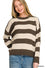 Zenana Striped Drop Shoulder Sweater 2774