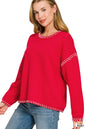 Handmade Stitch Detailed Oversized Sweater