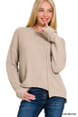 Asymmetric Hem Sweater Zenana