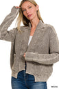 Washed Dropped Shoulder Cardigan with Side Pockets Zenana