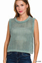 Zenana Fishnet Sweater Vest