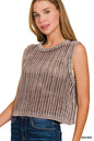 Zenana Fishnet Sweater Vest