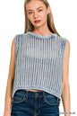 Zenana Fishnet Sweater Vest