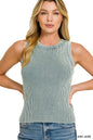 Zenana Washed Ribbed Sweater Tank Top