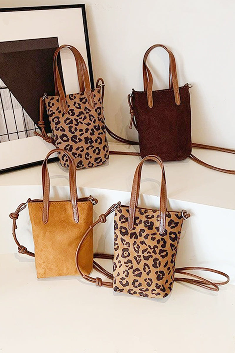 Zenana Retro Suede Crossbody Mini Bucket Tote Bag