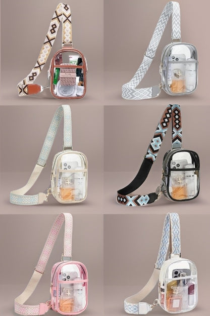Clear Sling Bag with Guitar Strap