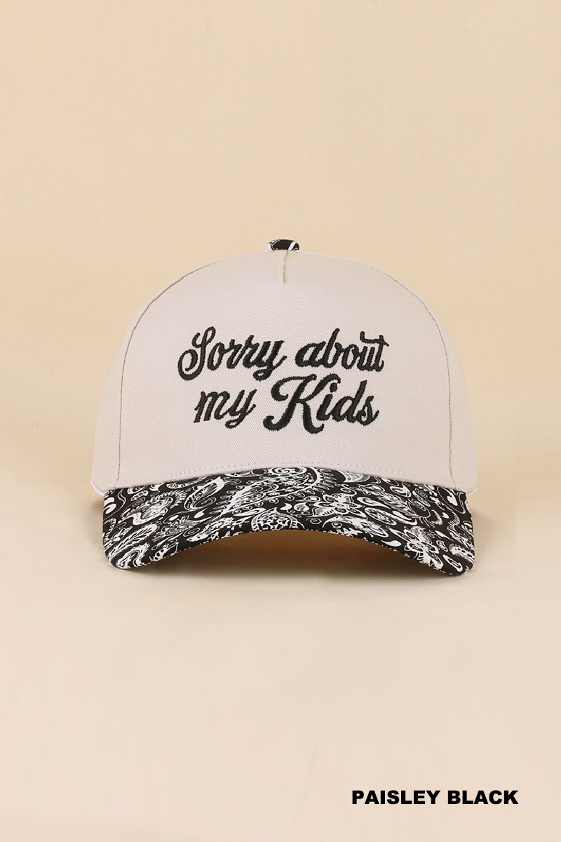 Zenana "Sorry About My Kids" Two-Tone Snapback Hat ua-787