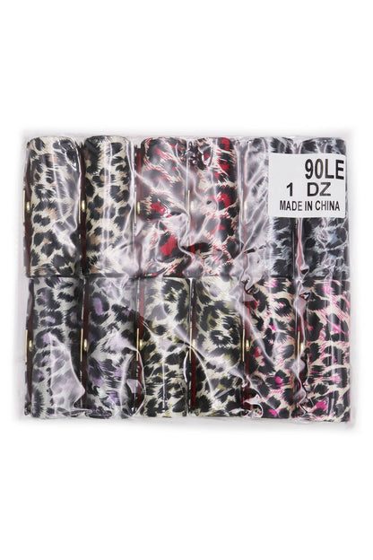 Exotic Leopard Print Satin Lipstick Case W/ Mirror