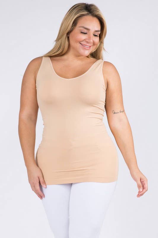 Yelete Seamless U or V-Neck Longline Tank plus