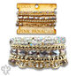 Mixed bead bracelet set with chain feature