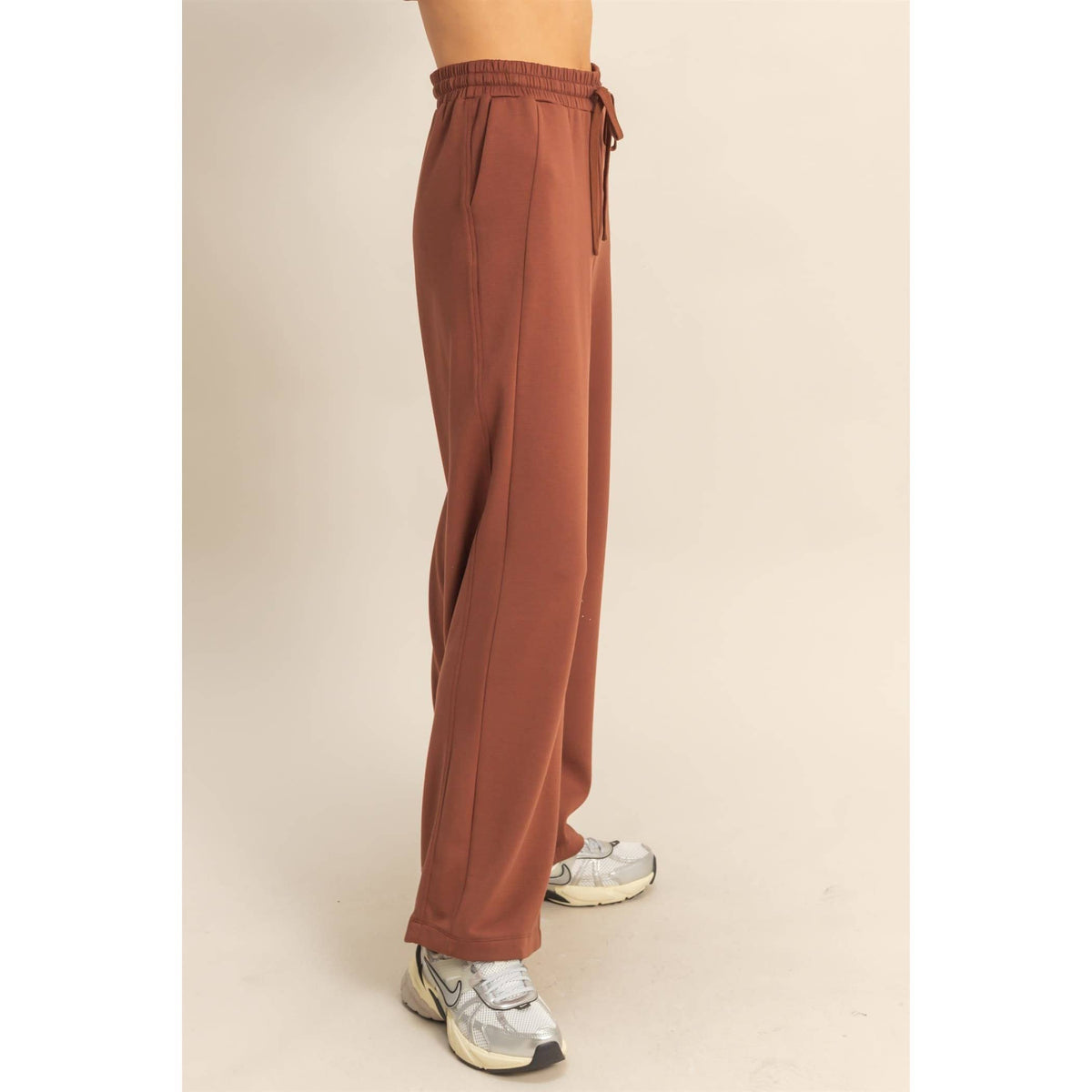 Double Knit Wide-Leg Sweatpants