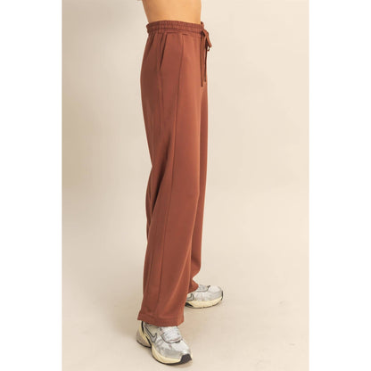 Double Knit Wide-Leg Sweatpants