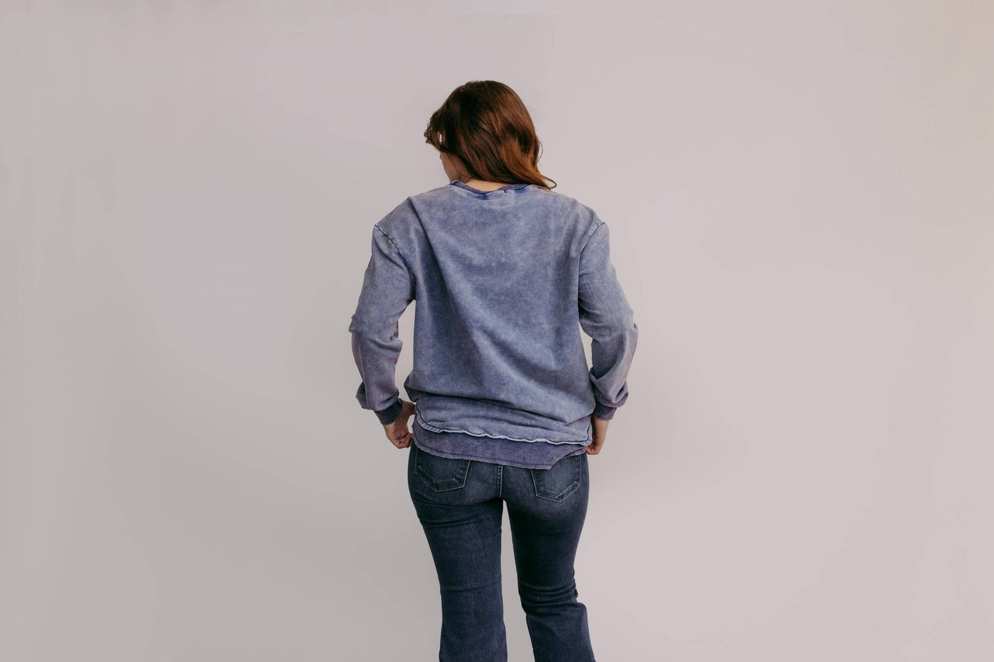 MK159 Acid Washed Sweatshirt -Navy