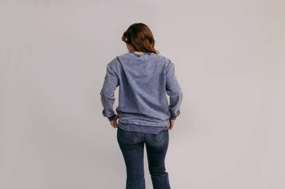 MK159 Acid Washed Sweatshirt -Navy