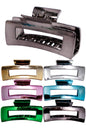 Metallic Wide Block Y2K Clip Hair Claw - 4 Inch
