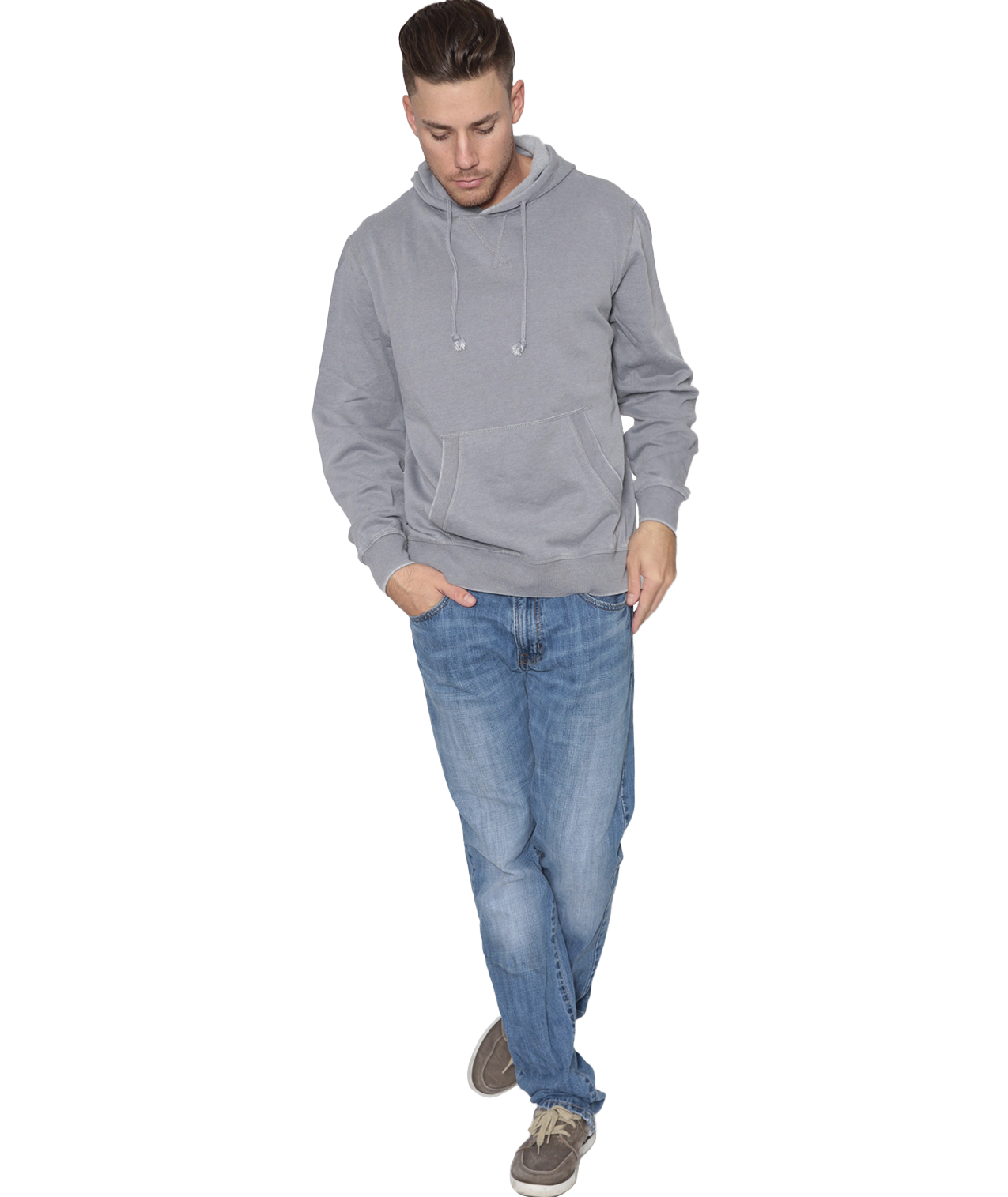 Unisex Fit Burnout Fleece Pullover Hoodie