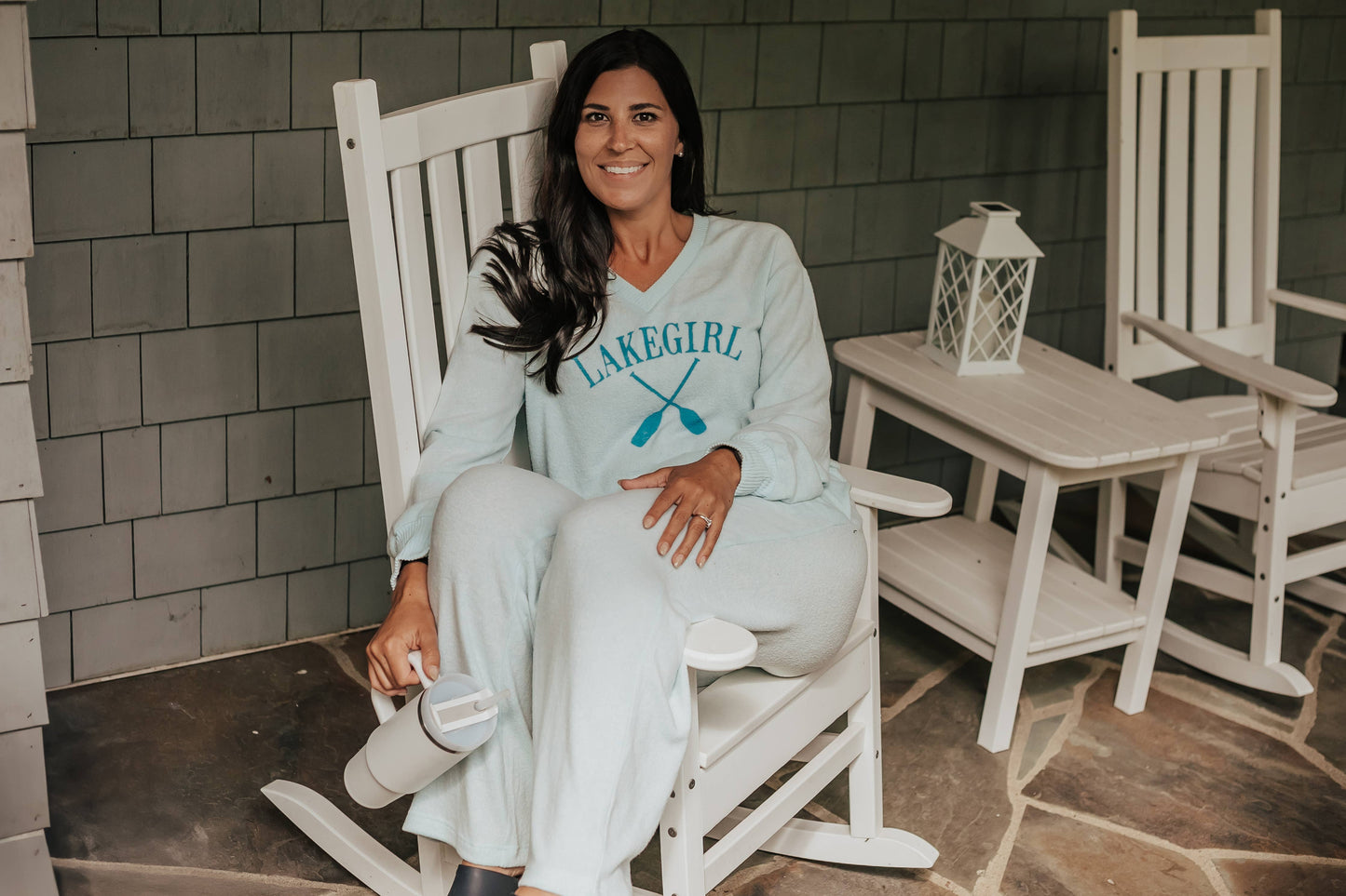 Hacci Long Sleeve Crew Neck in Surf Sweatshirt