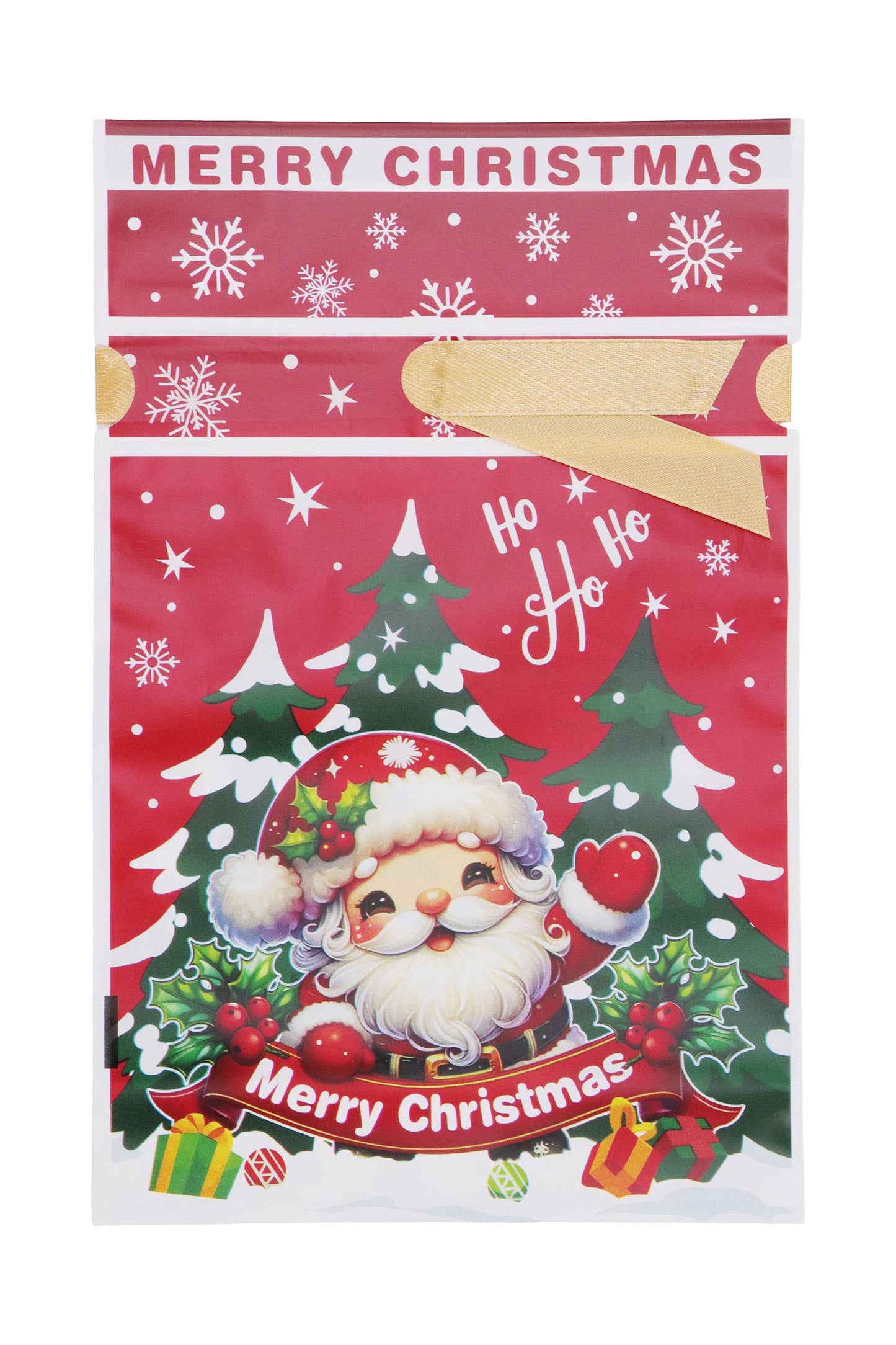 Christmas Drawstring Plastic Treat Bag - 48 Pcs