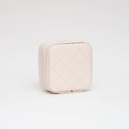 TG10707 Quilted Zip Around Square Jewelry Box