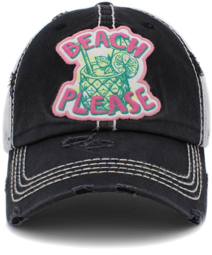 Beach Please Vintage Ballcap