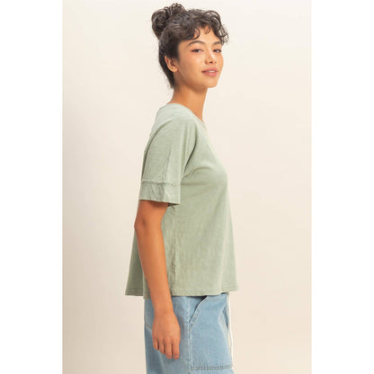 Hyfve DZ26A655 Acid Washed Boxy Tee