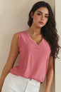 LuxeAir Ribbed Relaxed V-Neck Tank Top