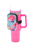 Tumbler Zip Pouches: Pink Background Floral