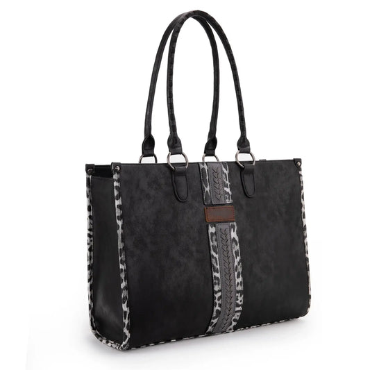 Wrangler Leopard Print Carry Tote : Black