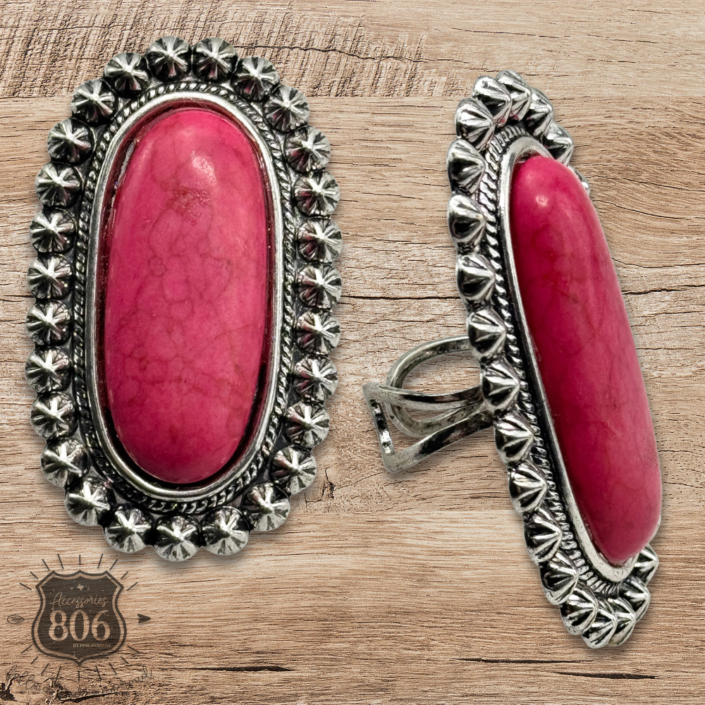 Western style oval adjustable ring
