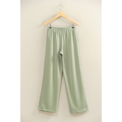 Double Knit Wide-Leg Sweatpants