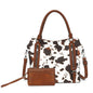 COW HANDBAG TOTE BAG CROSS BAG CLUTCH PURSE SET