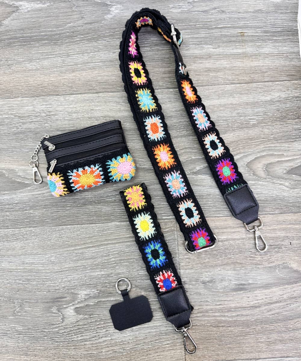 HANDBAG STRAP WITH ZIPPER POUCH PHONE HOLDER WRISTBAND