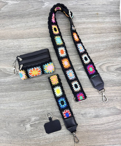 HANDBAG STRAP WITH ZIPPER POUCH PHONE HOLDER WRISTBAND
