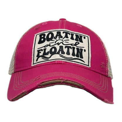 Boatin' and Floatin' Distressed Trucker Cap Baseball