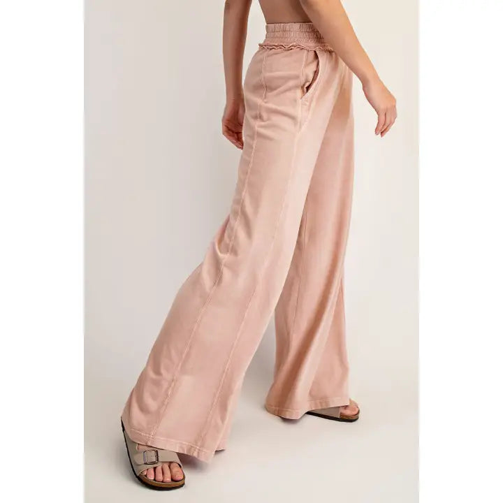 Rae Mode Mineral Washed Wide Leg Pants (Style P6467)